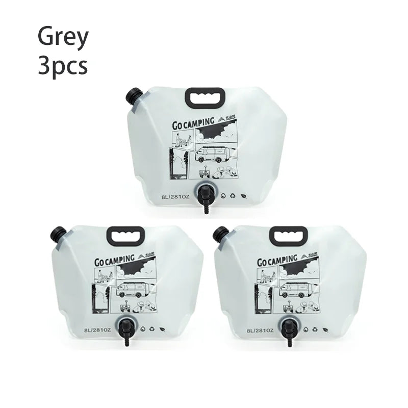 BSWOLF Outdoor Mini Folding Water Bag Camping 8L Large Capacity Portable Water Bag Thickened Soft Food Grade Water Storage Bag