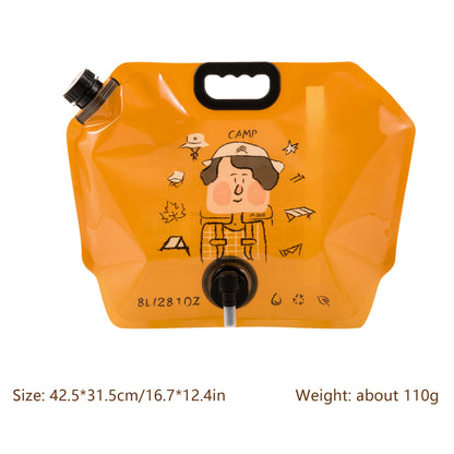 BSWOLF Outdoor Mini Folding Water Bag Camping 8L Large Capacity Portable Water Bag Thickened Soft Food Grade Water Storage Bag