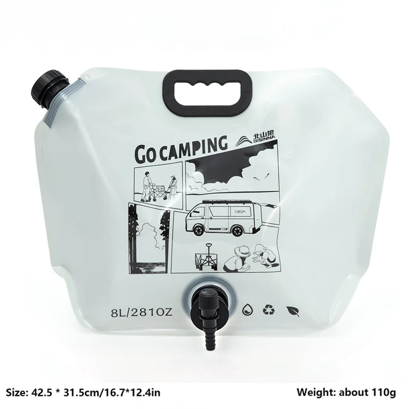 BSWOLF Outdoor Mini Folding Water Bag Camping 8L Large Capacity Portable Water Bag Thickened Soft Food Grade Water Storage Bag