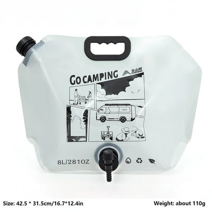 BSWOLF Outdoor Mini Folding Water Bag Camping 8L Large Capacity Portable Water Bag Thickened Soft Food Grade Water Storage Bag