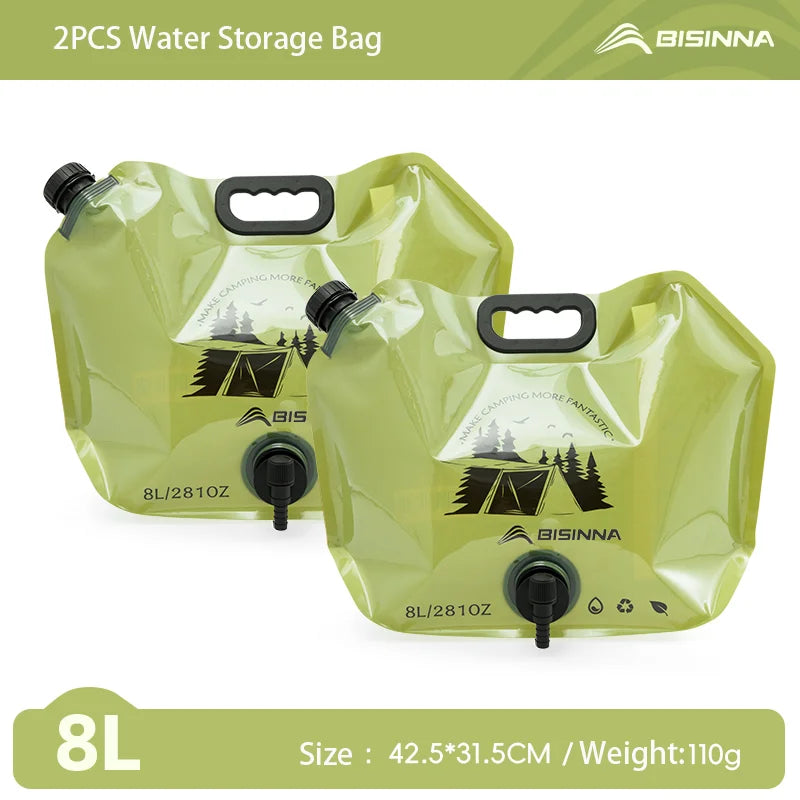 BSWOLF Outdoor Mini Folding Water Bag Camping 8L Large Capacity Portable Water Bag Thickened Soft Food Grade Water Storage Bag