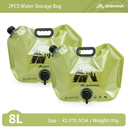 BSWOLF Outdoor Mini Folding Water Bag Camping 8L Large Capacity Portable Water Bag Thickened Soft Food Grade Water Storage Bag